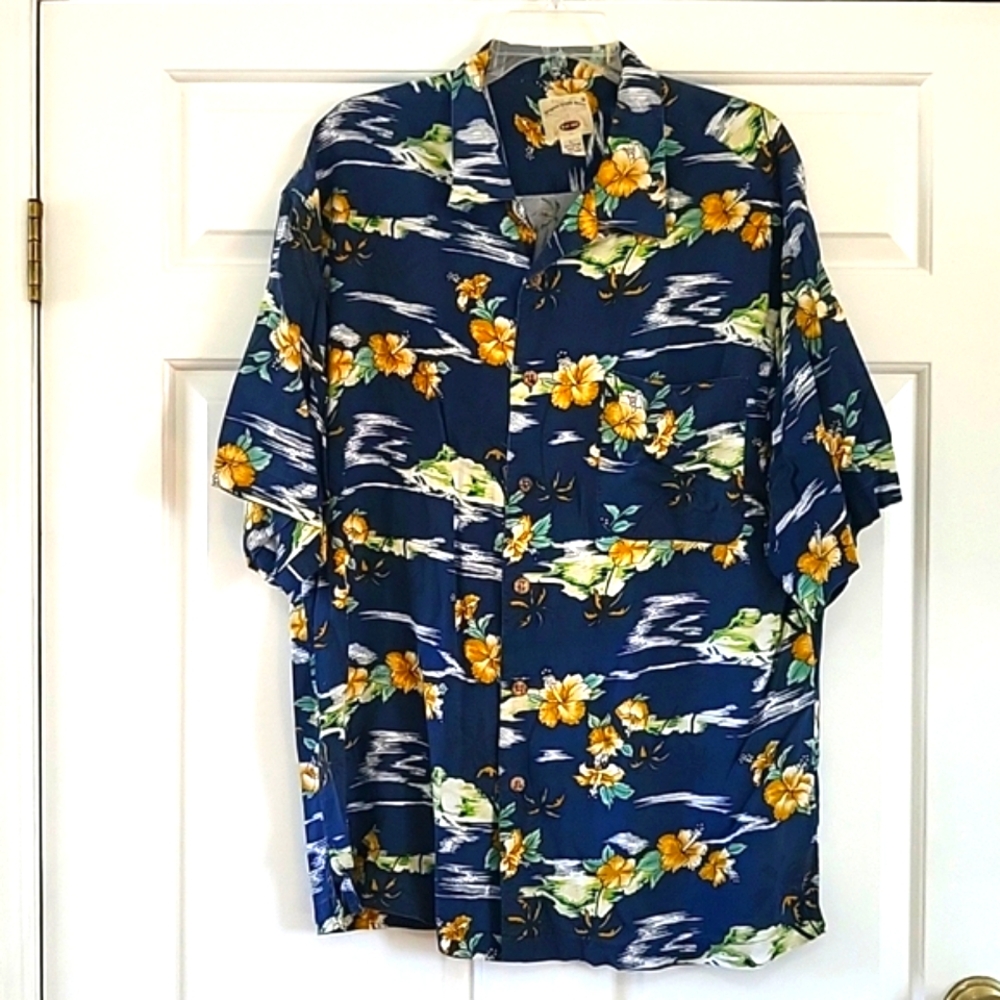Vintage Original Island Sport Hawaiian Style Shirt Made In Hong Kong Size Large